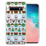 Samsung Galaxy S10 Plus Classic Christmas Polka Dots Santa Snowman Reindeer Candy Cane Design Double Layer Phone Case Cover