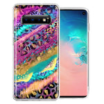 Samsung Galaxy S10 Leopard Paint Colorful Beautiful Abstract Milkyway Double Layer Phone Case Cover