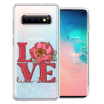 Samsung Galaxy S10 Plus Love Like Jesus Flower Text Christian Double Layer Phone Case Cover