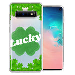 Samsung Galaxy S10 Plus Lucky St Patrick's Day Shamrock Green Clovers Double Layer Phone Case Cover