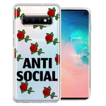 Samsung Galaxy S10 Plus Anti Social Roses Design Double Layer Phone Case Cover