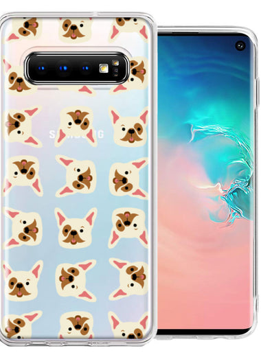 Samsung Galaxy S10 Plus Frenchie Bulldog Polkadots Design Double Layer Phone Case Cover