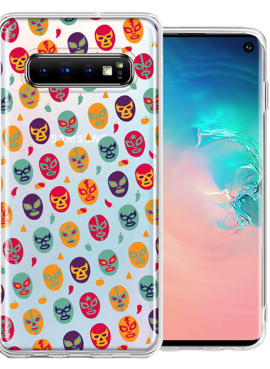 Samsung Galaxy S10 Plus Lucha Libre Masks Design Double Layer Phone Case Cover