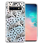 Samsung Galaxy S10 Plus Tiger Polkadots Design Double Layer Phone Case Cover