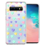 Samsung Galaxy S10 Plus Valentine's Day Heart Candies Polkadots Design Double Layer Phone Case Cover