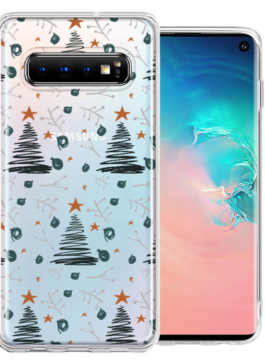 Samsung Galaxy S10 Holiday Christmas Trees Design Double Layer Phone Case Cover