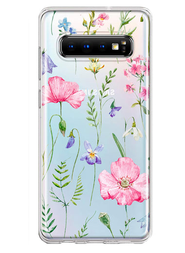 Samsung Galaxy S10 Spring Pastel Wild Flowers Summer Classy Elegant Beautiful Hybrid Protective Phone Case Cover