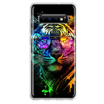 Samsung Galaxy S10 Plus Neon Rainbow Swag Tiger Hybrid Protective Phone Case Cover