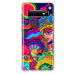 Samsung Galaxy S10 Neon Rainbow Psychedelic Indie Hippie Indie King Hybrid Protective Phone Case Cover