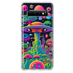 Samsung Galaxy S10 Plus Neon Rainbow Psychedelic UFO Alien Planet Hybrid Protective Phone Case Cover