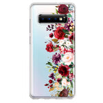 Samsung Galaxy S10 Red Summer Watercolor Floral Bouquets Ruby Flowers Hybrid Protective Phone Case Cover