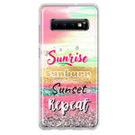 Samsung Galaxy S10 Summer Brush Strokes Sunrise Sunburn Sunset Repeat Hybrid Protective Phone Case Cover