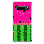 Samsung Galaxy S10 Summer Watermelon Sugar Vacation Tropical Fruit Pink Green Hybrid Protective Phone Case Cover