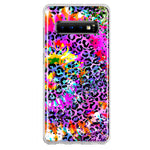 Samsung Galaxy S10 Vibrant Pink Purple Tie Dye Summer Leopard Swirl Rainbow Hybrid Protective Phone Case Cover