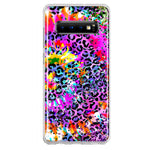 Samsung Galaxy S10 Plus Vibrant Pink Purple Tie Dye Summer Leopard Swirl Rainbow Hybrid Protective Phone Case Cover