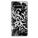 Samsung Galaxy S10 Black White Urban Graffiti Hybrid Protective Phone Case Cover