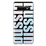 Samsung Galaxy S10 Plus Black Clear Funny Text Quote Bussin Hybrid Protective Phone Case Cover