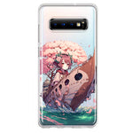 Samsung Galaxy S10 Plus Kawaii Manga Pink Cherry Blossom Japanese Girl Boat Hybrid Protective Phone Case Cover