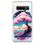 Samsung Galaxy S10 Kawaii Manga Pink Cherry Blossom Japanese Sky Floral Ocean Hybrid Protective Phone Case Cover