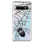 Samsung Galaxy S10 Creepy Black Spider Web Halloween Horror Spooky Hybrid Protective Phone Case Cover