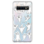 Samsung Galaxy S10 Cute Halloween Spooky Floating Ghosts Horror Scary Hybrid Protective Phone Case Cover