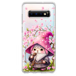 Samsung Galaxy S10 Plus Cute Pink Cherry Blossom Gnome Spring Floral Flowers Double Layer Phone Case Cover