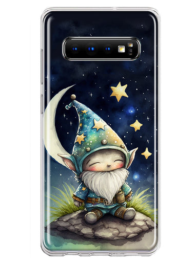 Samsung Galaxy S10 Stars Moon Starry Night Space Gnome Hybrid Protective Phone Case Cover