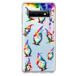 Samsung Galaxy S10 Neon Water Painting Colorful Splash Gnomes Hybrid Protective Phone Case Cover