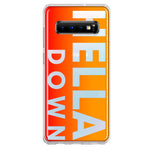 Samsung Galaxy S10 Plus Orange Clear Funny Text Quote Hella Down Hybrid Protective Phone Case Cover