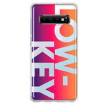 Samsung Galaxy S10 Purple Pink Orange Clear Funny Text Quote Low Key Hybrid Protective Phone Case Cover