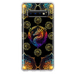 Samsung Galaxy S10 Plus Mandala Geometry Abstract Dragon Pattern Hybrid Protective Phone Case Cover