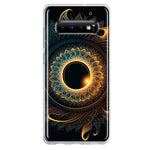 Samsung Galaxy S10 Plus Mandala Geometry Abstract Eclipse Pattern Hybrid Protective Phone Case Cover