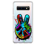 Samsung Galaxy S10 Peace Graffiti Painting Art Hybrid Protective Phone Case Cover