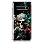 Samsung Galaxy S10 Plus Fantasy Paint Splash Pirate Skull Hybrid Protective Phone Case Cover