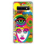 Samsung Galaxy S10 Neon Rainbow Psychedelic Trippy Hippie DaydreamHybrid Protective Phone Case Cover