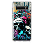 Samsung Galaxy S10 Skulls Graffiti Painting Art Hybrid Protective Phone Case Cover