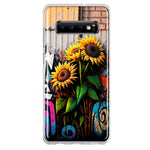 Samsung Galaxy S10 Plus Sunflowers Graffiti Painting Art Hybrid Protective Phone Case Cover