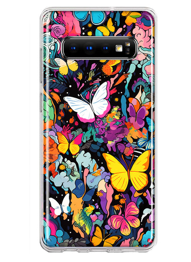 Samsung Galaxy S10 Plus Psychedelic Trippy Butterflies Pop Art Hybrid Protective Phone Case Cover