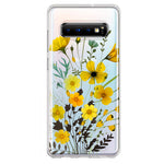 Samsung Galaxy S10 Plus Yellow Summer Flowers Floral Hybrid Protective Phone Case Cover