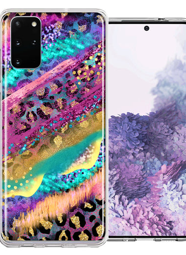 Samsung Galaxy S20 Leopard Paint Colorful Beautiful Abstract Milkyway Double Layer Phone Case Cover
