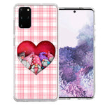 Samsung Galaxy S20 Valentine's Day Garden Gnomes Heart Love Pink Plaid Double Layer Phone Case Cover