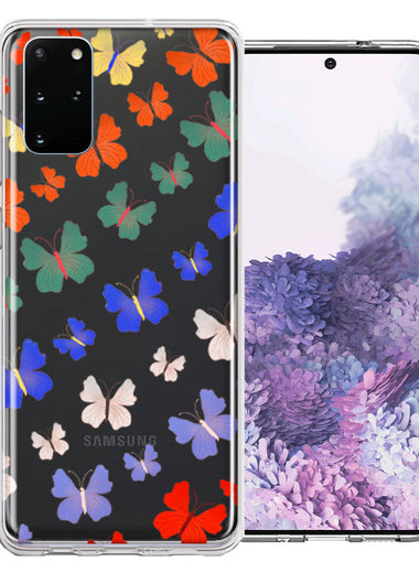 Samsung Galaxy S20 Colorful Butterflies Design Double Layer Phone Case Cover