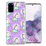 Samsung Galaxy S20 Cute Unicorns Purple Design Double Layer Phone Case Cover