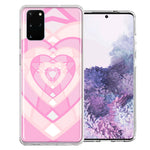 Samsung Galaxy S20 Plus Pink Gem Hearts Design Double Layer Phone Case Cover