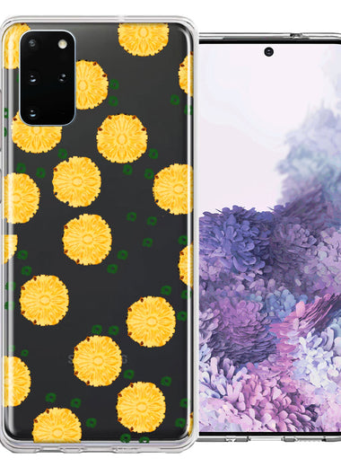 Samsung Galaxy S20 Tropical Pineapples Polkadots Design Double Layer Phone Case Cover