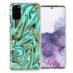 Samsung Galaxy S20 Plus Blue Green Abstract Design Double Layer Phone Case Cover