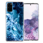 Samsung Galaxy S20 Deep Blue Ocean Waves Design Double Layer Phone Case Cover