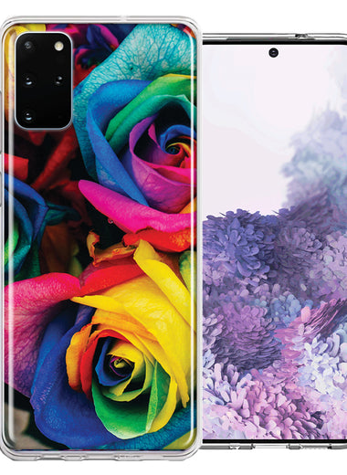 Samsung Galaxy S20 Colorful Roses Design Double Layer Phone Case Cover