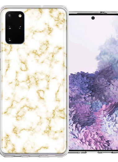 Samsung Galaxy S20 Plus Gold Marble Design Double Layer Phone Case Cover