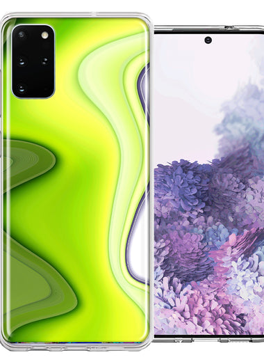 Samsung Galaxy S20 Plus Green White Abstract Design Double Layer Phone Case Cover